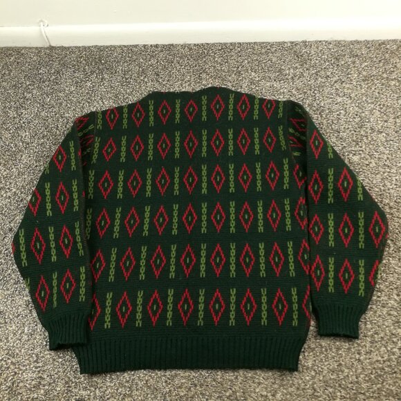 Vintage Ski Sweater Palmett Norwegian Wool Geometric Unisex Small 1960s 70s - Picture 4 of 8